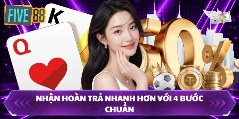 Hoàn Trả FIVE88 - Bứt Tốc Vốn Cược, Nhận Lại Cực Đã 100%! 2 Nhận hoàn trả nhanh hơn với 4 bước chuẩn